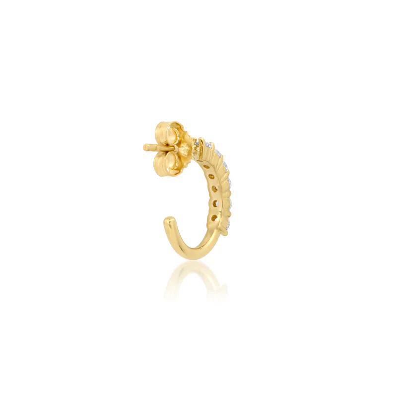 4-Prong Diamond Mini Hoops - Image 3