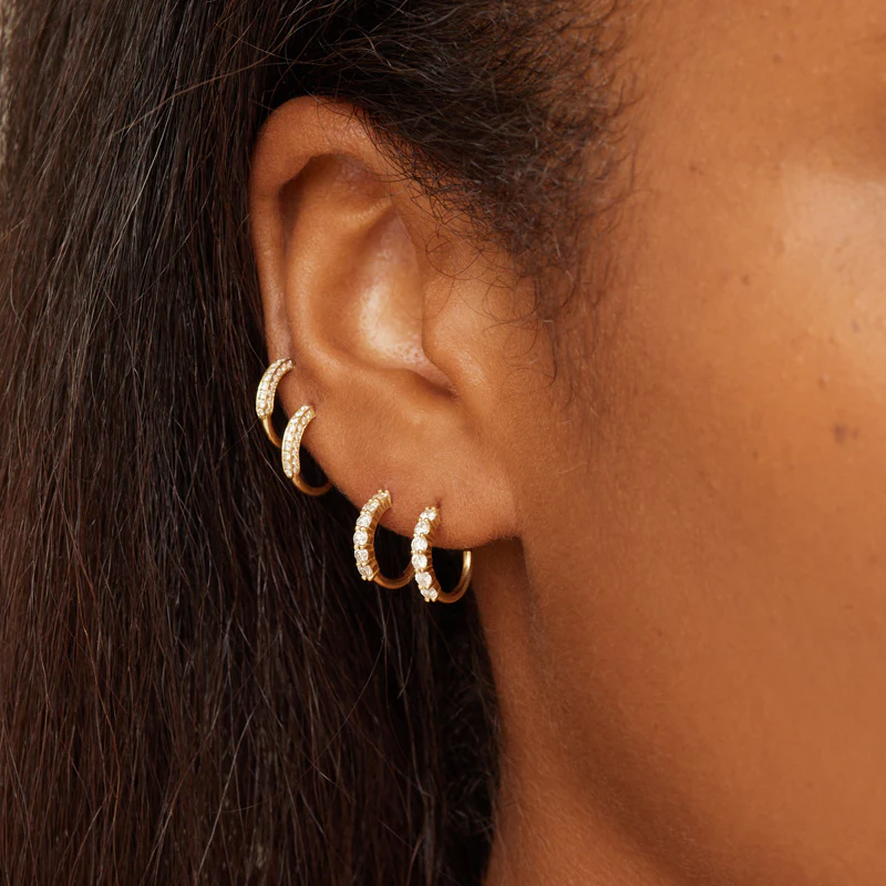 4-Prong Diamond Mini Hoops - Image 4