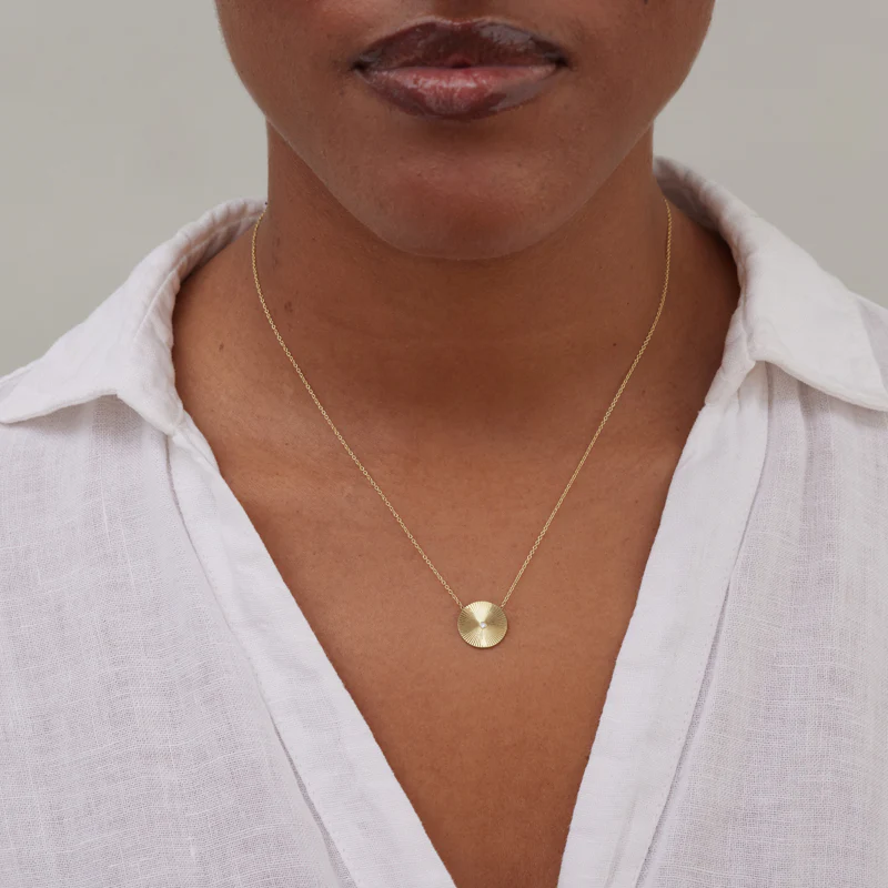 Mini 70's Disc Necklace - Image 2