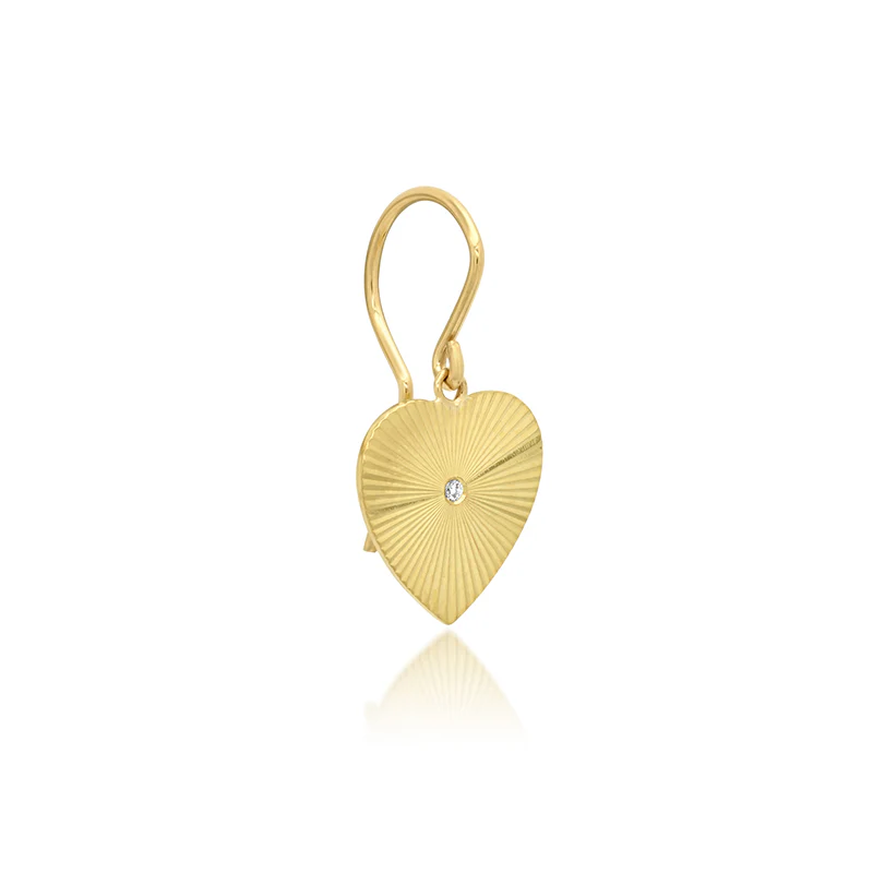 Mini 70's Heart Drop Earrings - Image 2