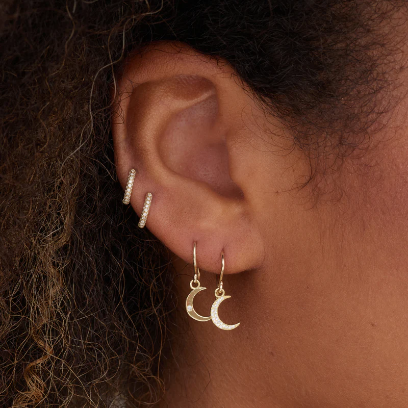 Mini Carson Moon Drop Earrings - Image 2