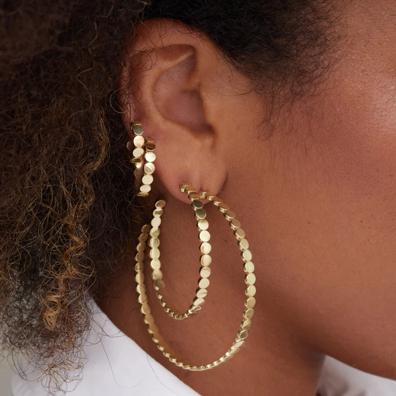 Mini Circle Link Medium Hoops - Image 6