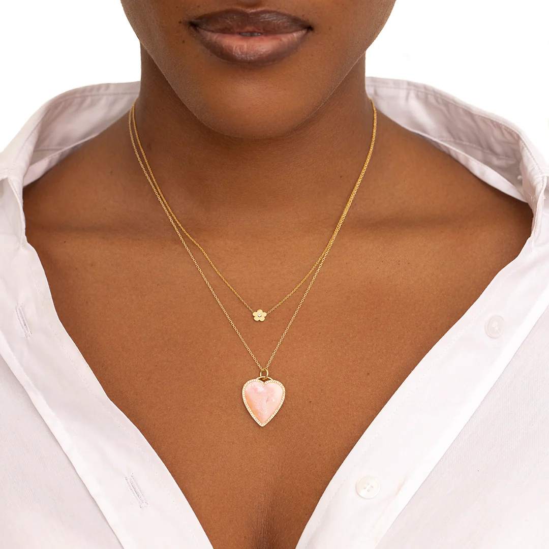 Mini Daisy Necklace with Diamond Center - Image 3
