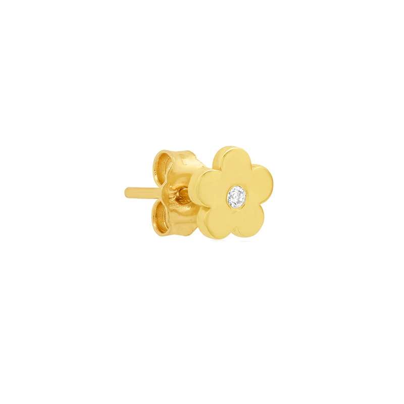 Mini Daisy Studs with Diamond Center - Image 2