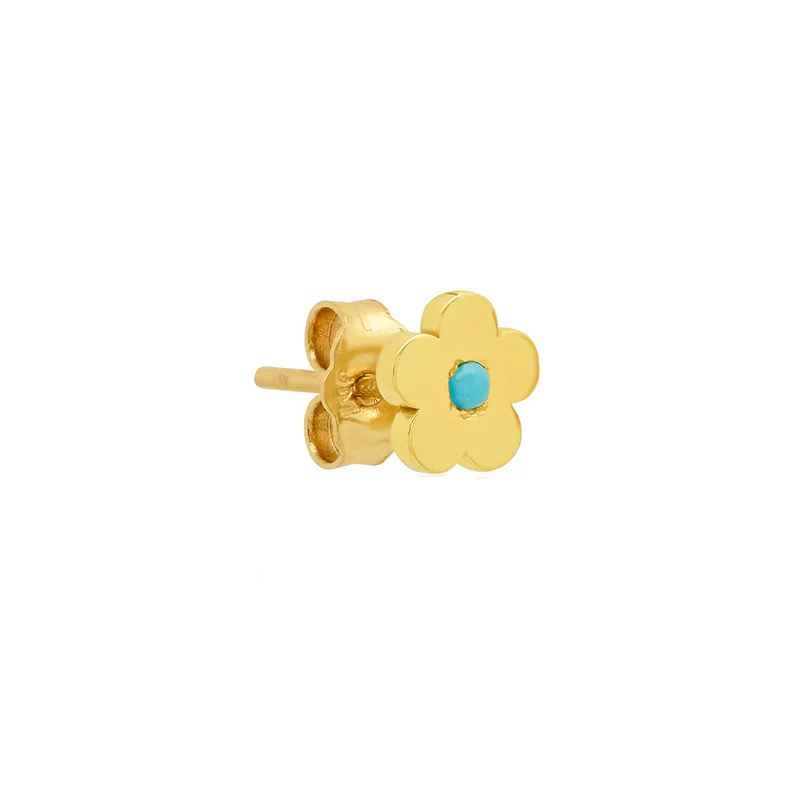 Mini Daisy Studs with Turquoise Center - Image 2