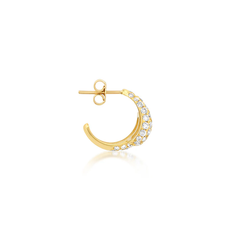 Mini Diamond Double Dome Hoops - Image 3