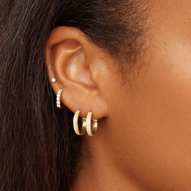 Mini Diamond Ellen Hoops - Image 5