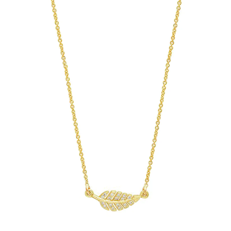 Mini Diamond Leaf Necklace