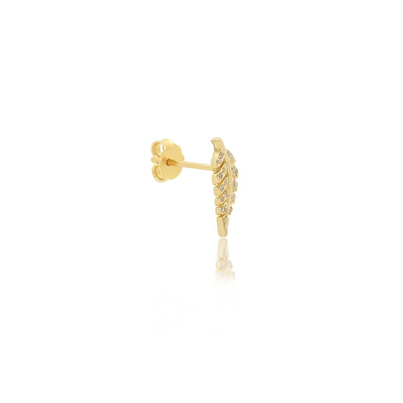 Mini Diamond Leaf Studs - Image 2
