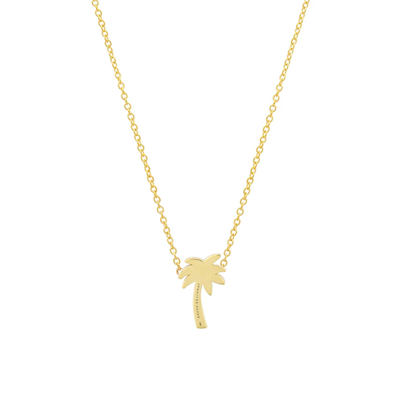 Mini Diamond Palm Tree Necklace - Image 2