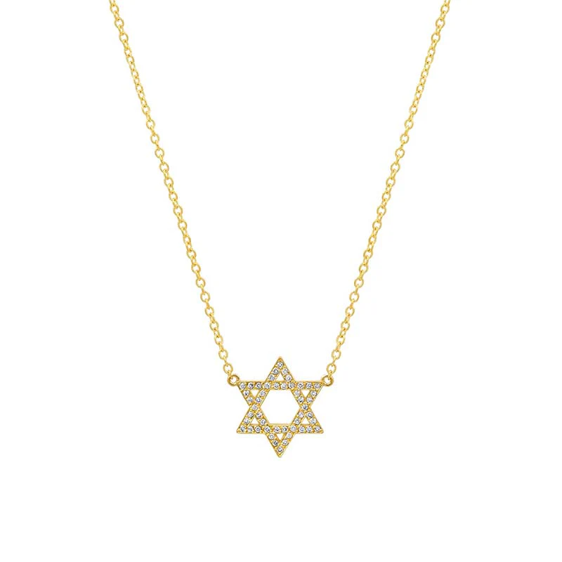 Mini Diamond Star of David Necklace