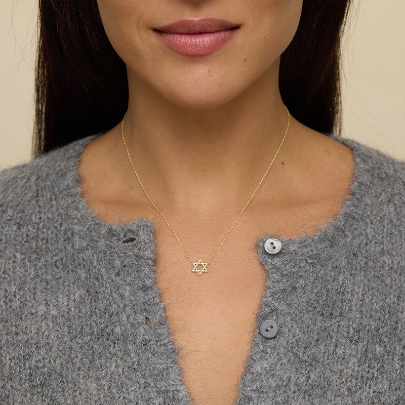 Mini Diamond Star of David Necklace - Image 4