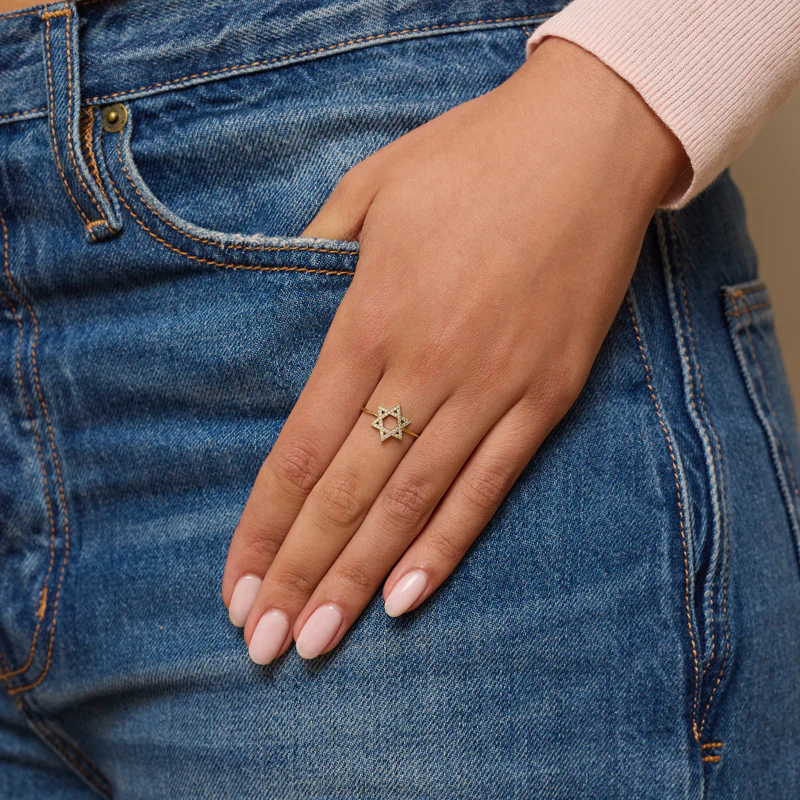 Mini Diamond Star of David Ring - Image 2