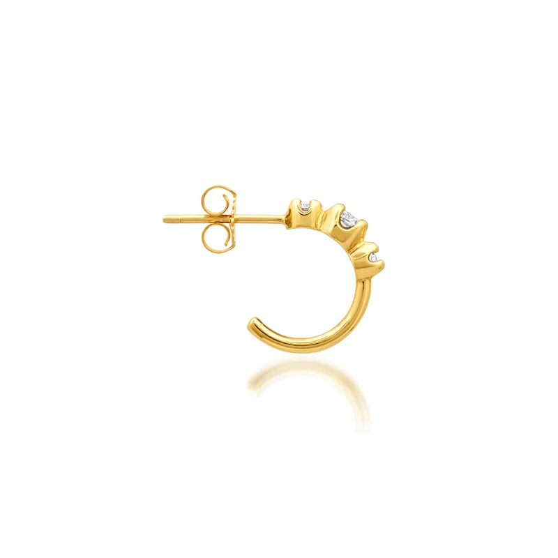 Mini Graduated Diamond Hoops - Image 3