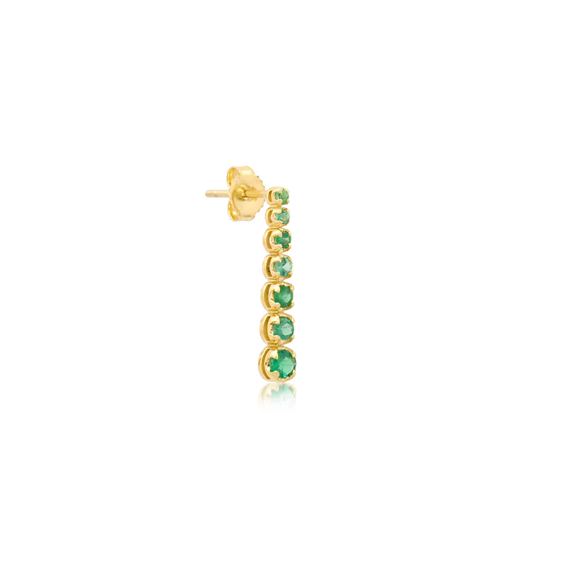 Mini Graduated Emerald Tennis Studs - Image 2