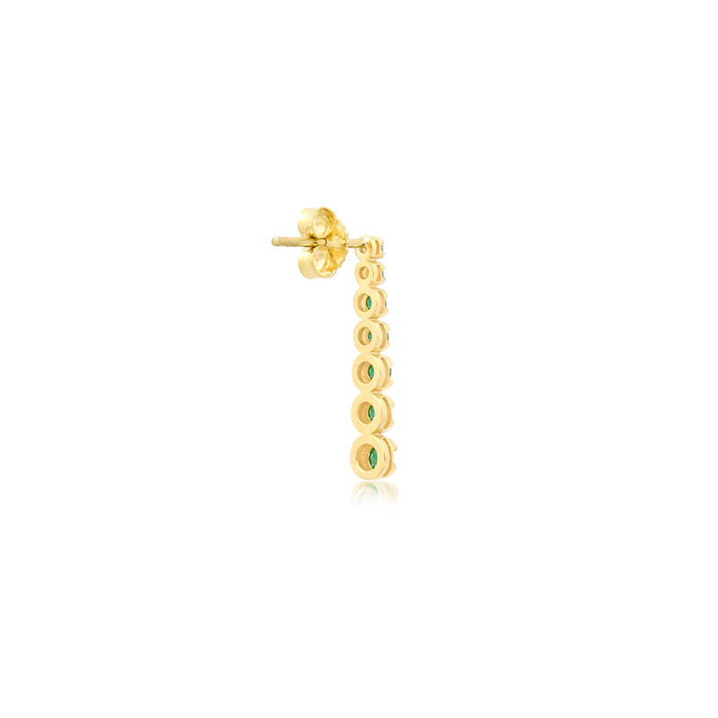 Mini Graduated Emerald Tennis Studs - Image 3