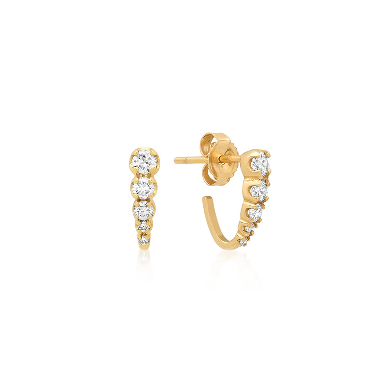 Mini Graduated Illusion Set Diamond Edith Studs - Image 2