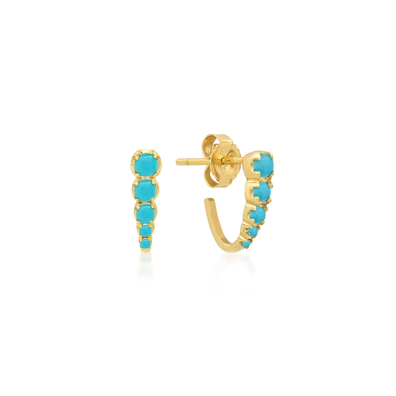 Mini Graduated Illusion Set Turquoise Edith Studs - Image 2