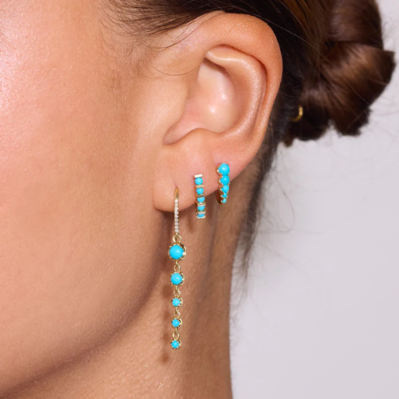 Mini Graduated Illusion Set Turquoise Edith Studs - Image 5