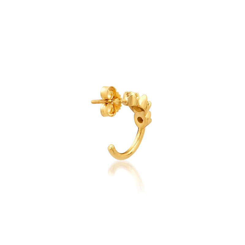 Mini Graduated Pink Sapphire Hoops - Image 3