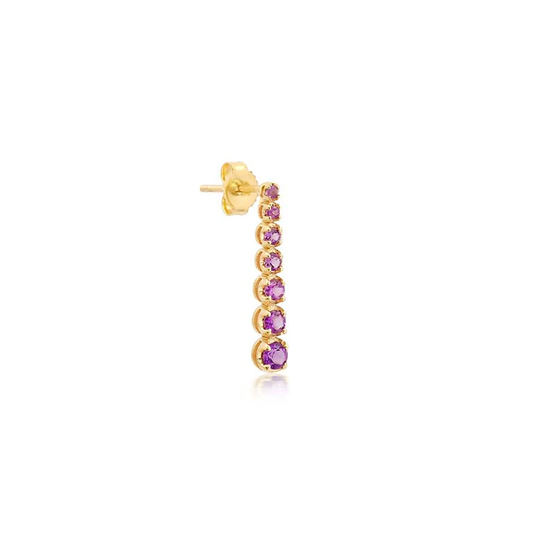 Mini Graduated Amethyst Tennis Studs - Image 2