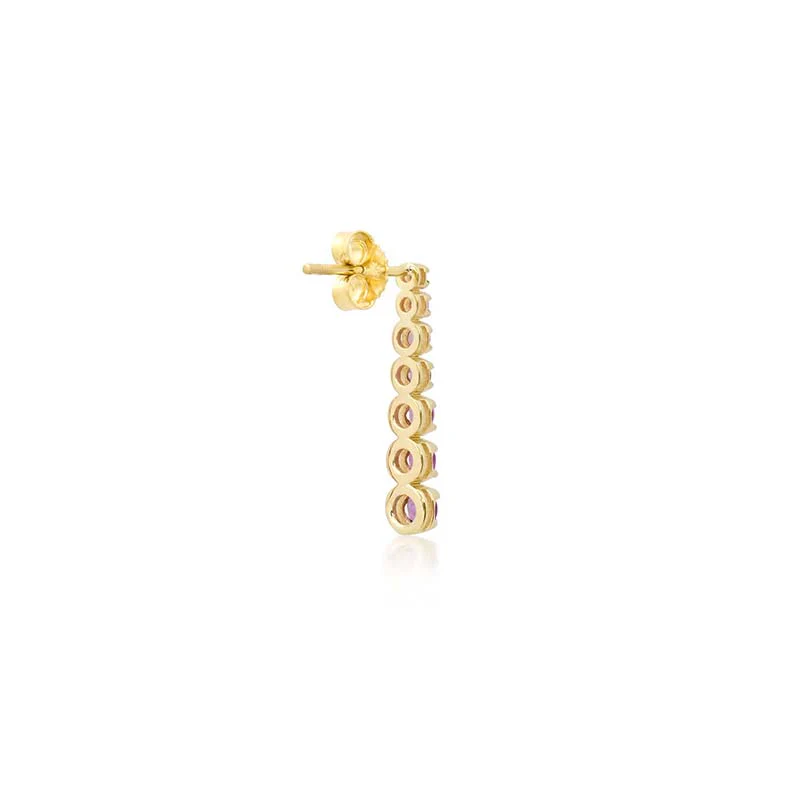 Mini Graduated Amethyst Tennis Studs - Image 3