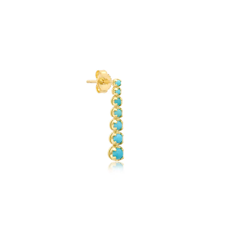 Mini Graduated Turquoise Tennis Studs - Image 2