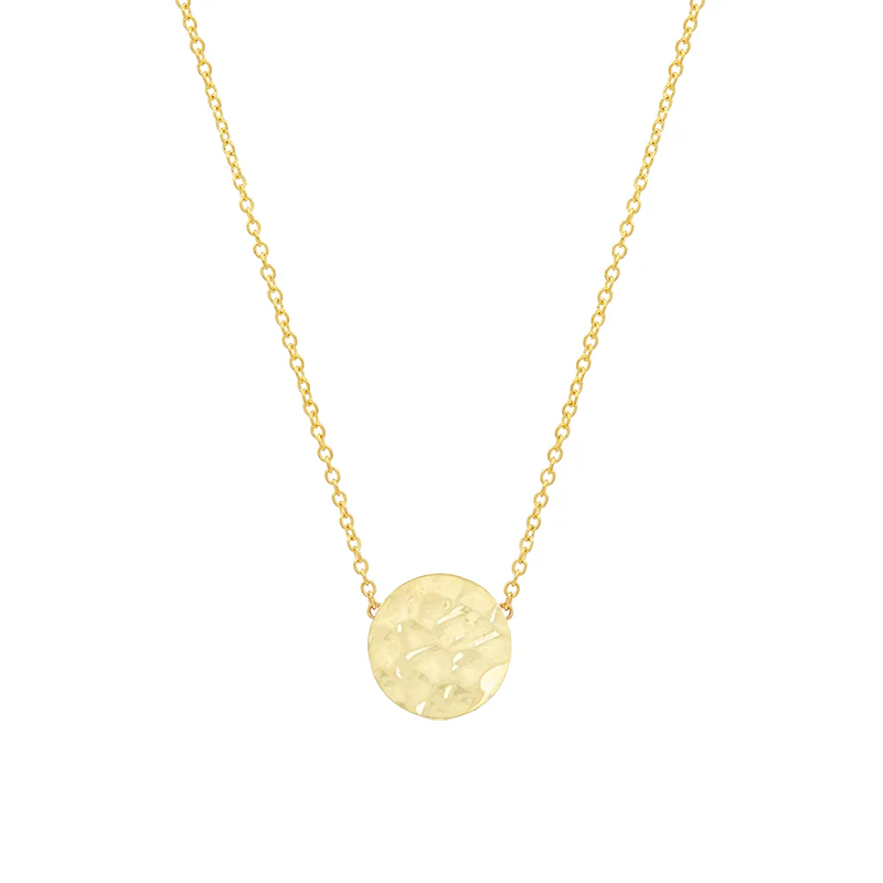 Mini Hammered Disc Necklace