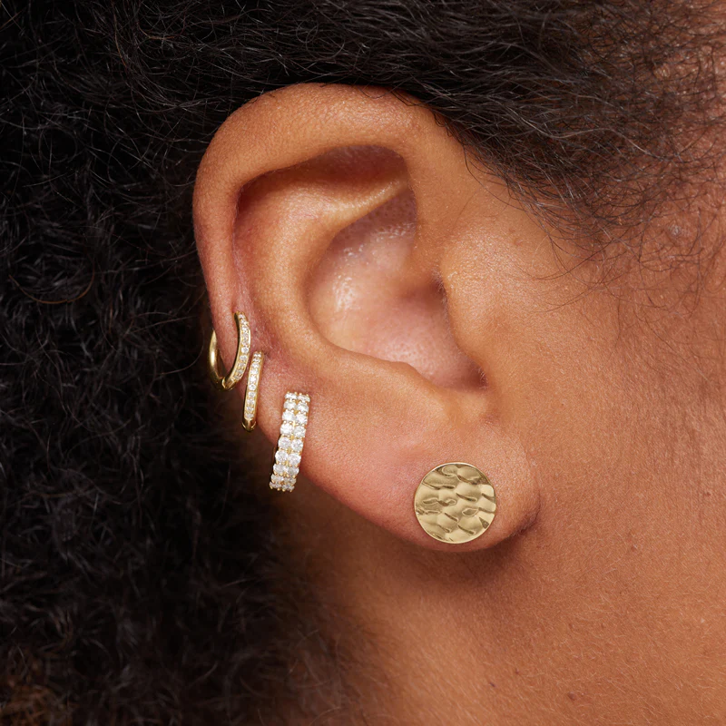 Mini Hammered Disc Studs - Image 4