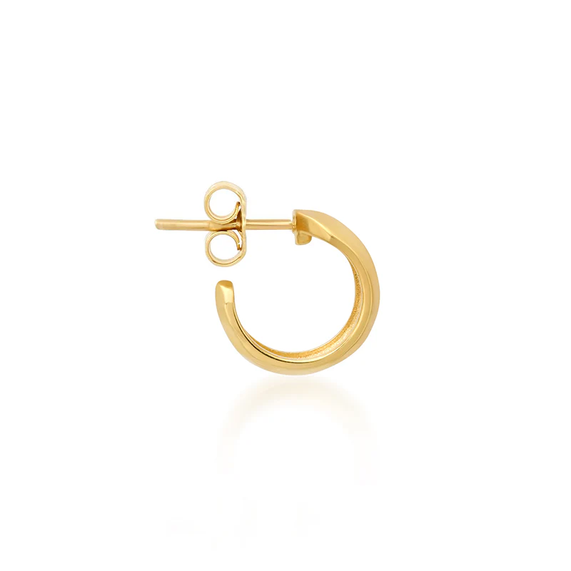 Mini Hammered Tapered Hoops - Image 3