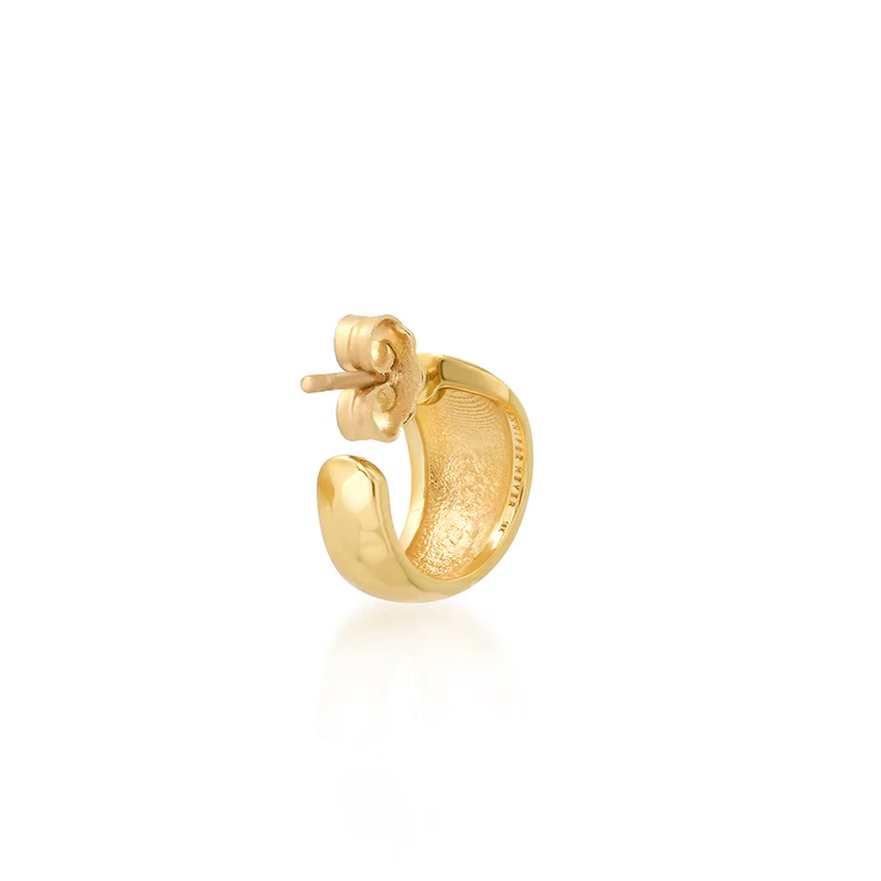 Mini Hammered Tapered Hoops - Image 4