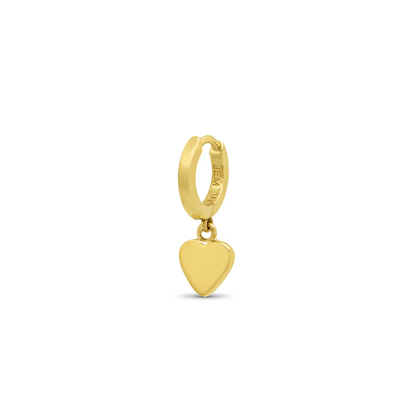 Single Mini Huggie with Heart Drop - Image 2