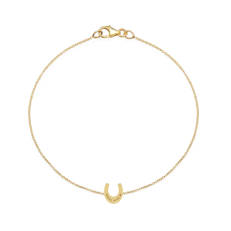 Mini Horseshoe Bracelet with Diamond Accents - Image 2