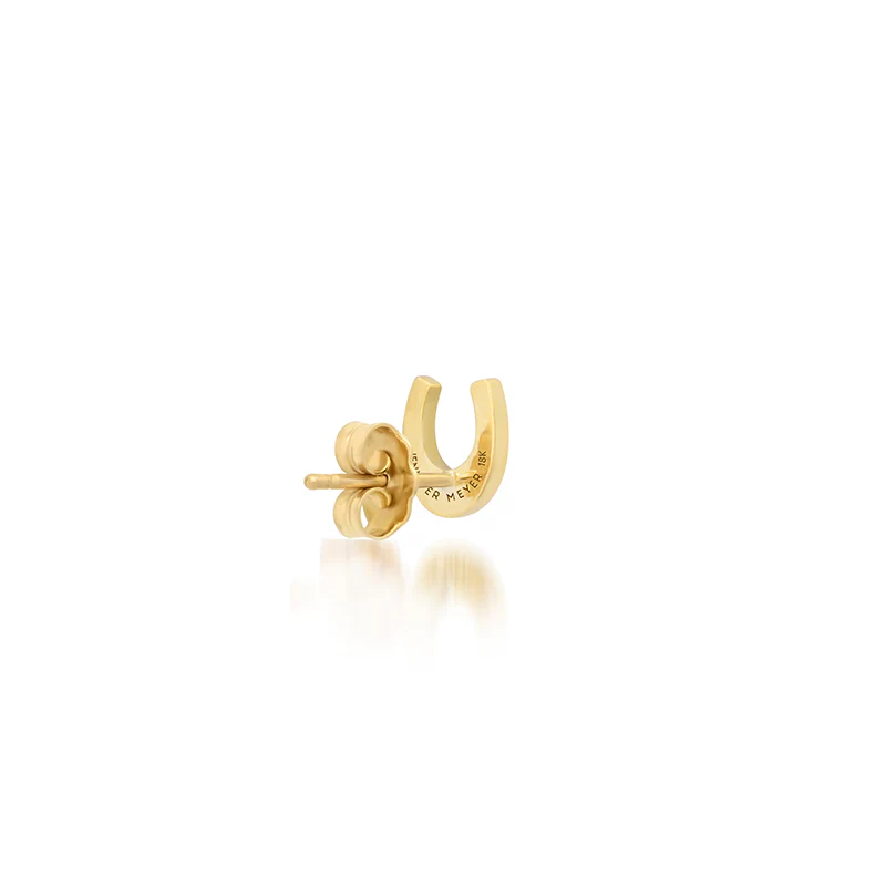 Mini Horseshoe Studs with Diamond Accents - Image 3
