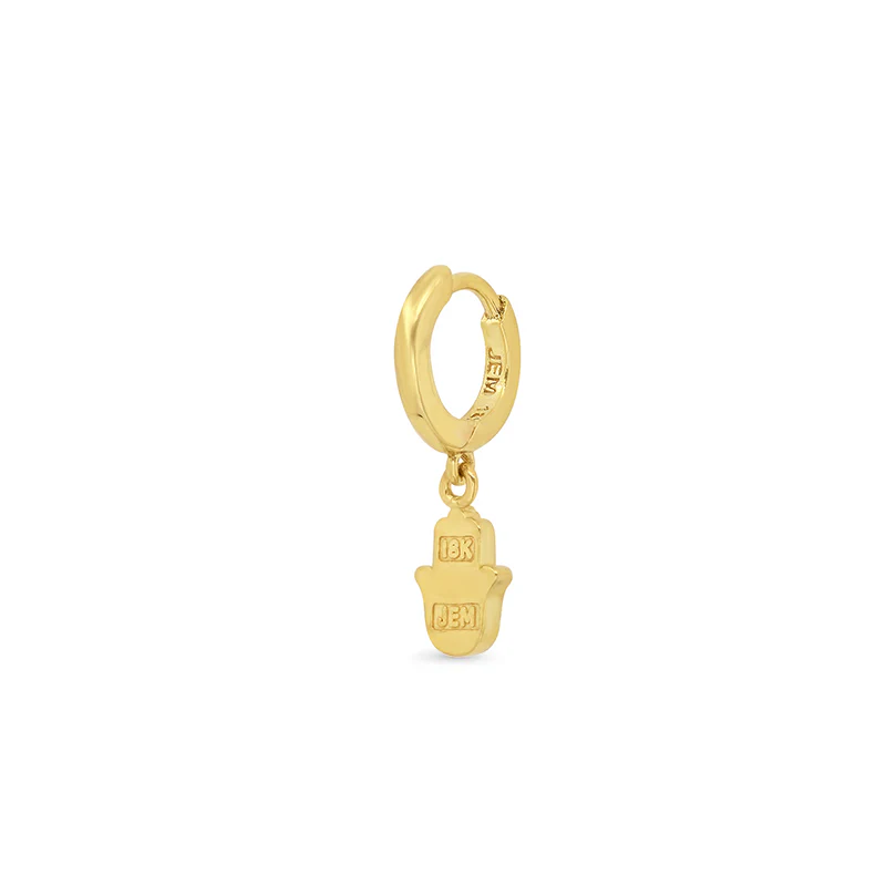 Huggies with Mini Hamsa Drop - Image 3