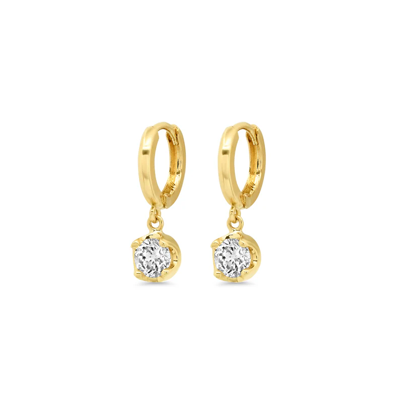 Huggies with Illusion Set Diamond Drop