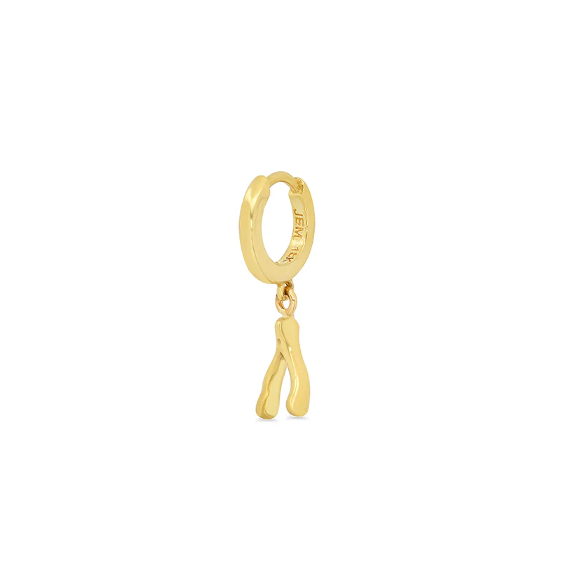 Huggies with Mini Wishbone Drop - Image 3