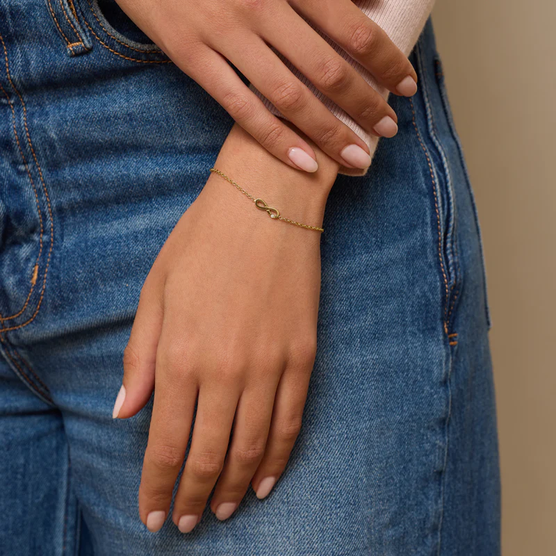 Mini Infinity Bracelet with Diamond Accent - Image 2