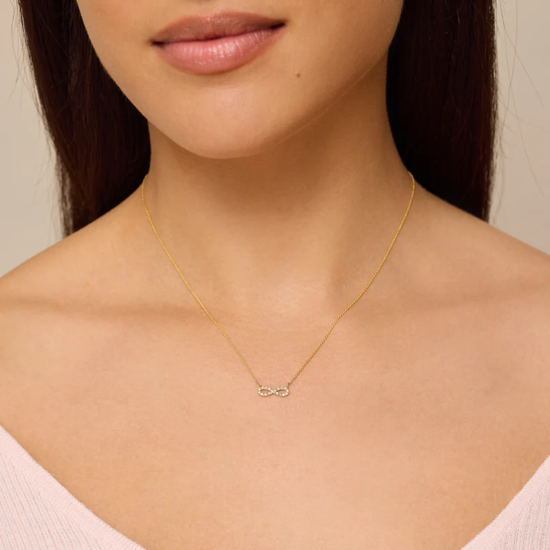 Diamond Mini Infinity Necklace - Image 3