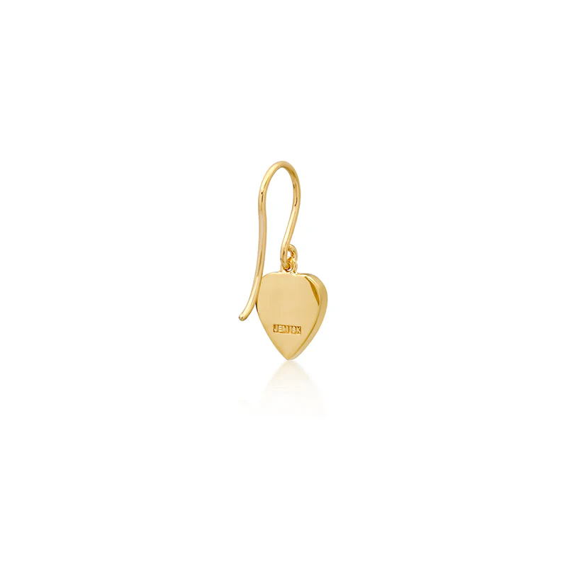 Mini Lapis Inlay Heart with Diamond Pave Earrings - Image 3