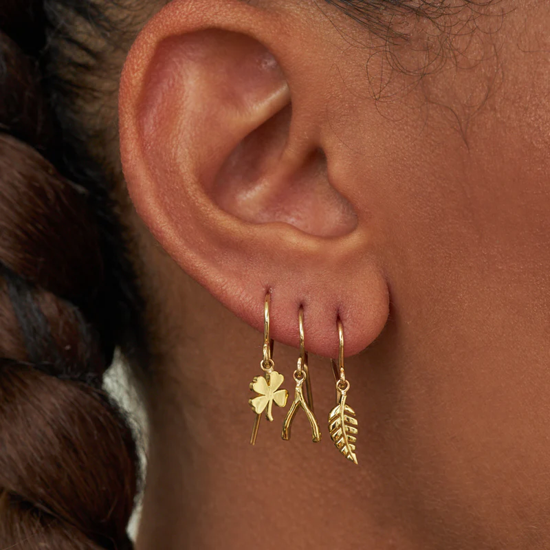 Mini Leaf Drop Earrings - Image 5