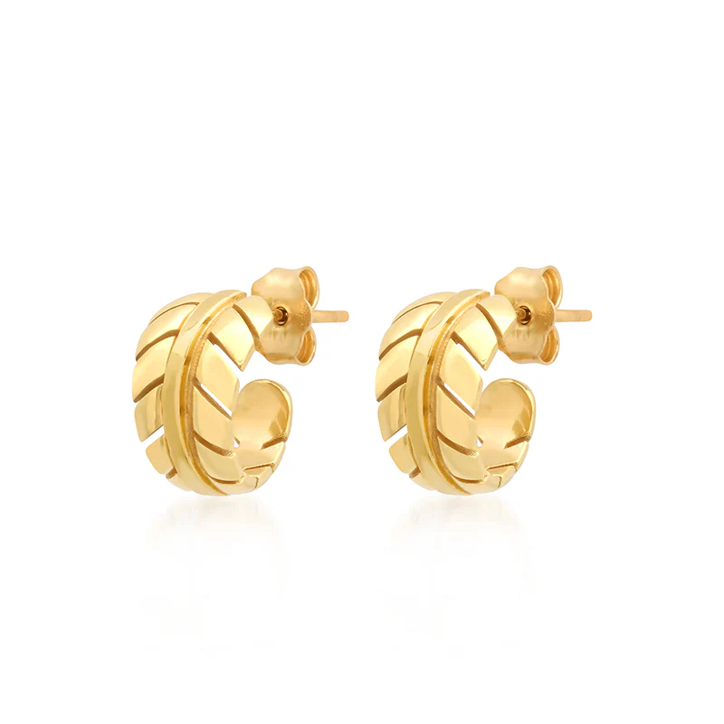 Mini Leaf Hoops - Image 2