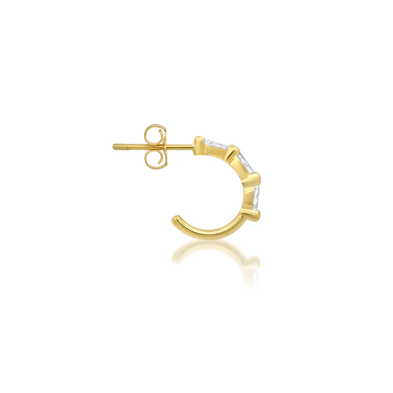 Mini Marquise-Cut Diamond Hoops - Image 3