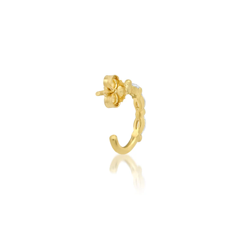 Mini Marquise-Cut Diamond Hoops - Image 4