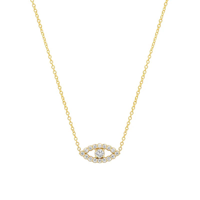 Mini Diamond Open Evil Eye Necklace