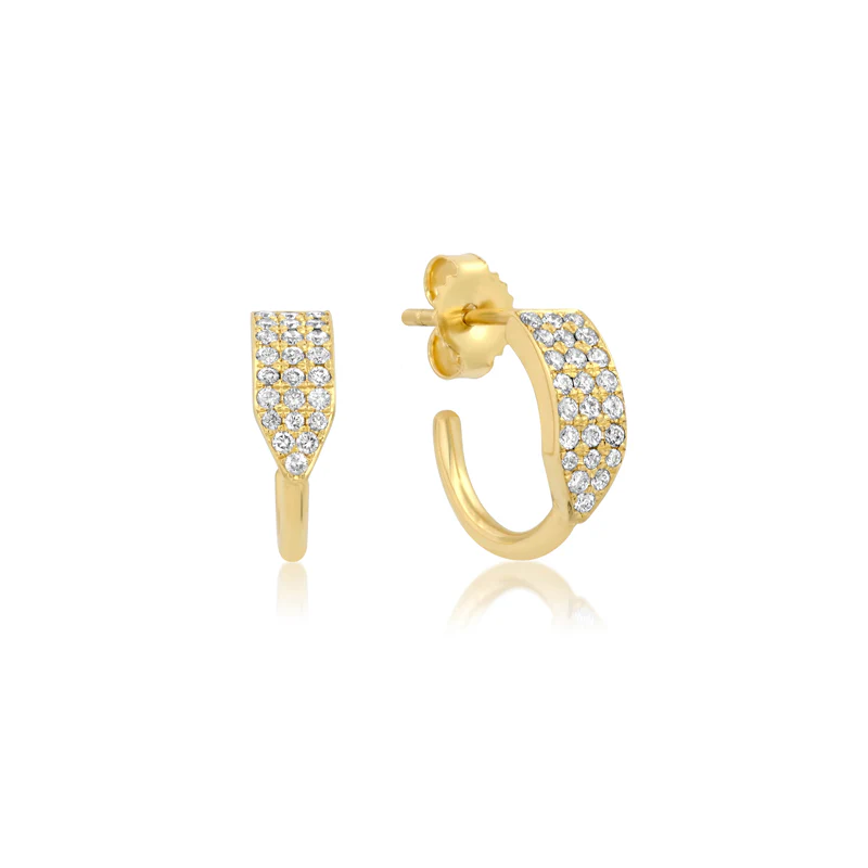 Mini Triple Diamond Row Hoops - Image 2