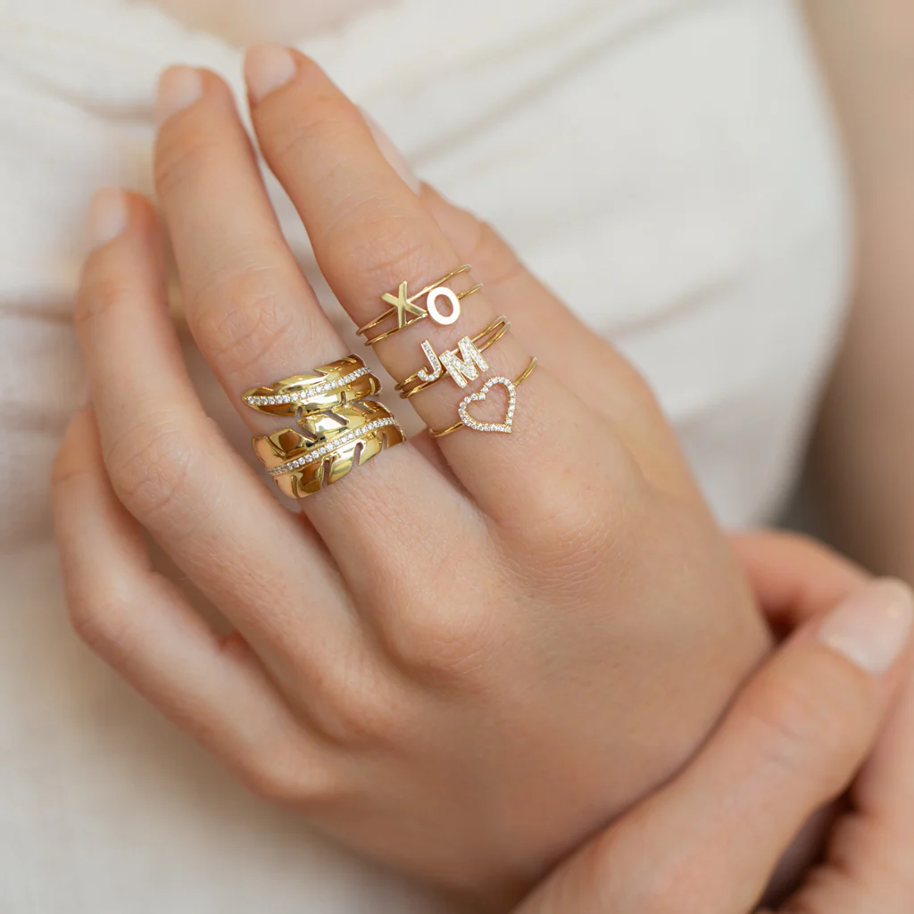 Mini Uppercase Letter Ring - Image 3