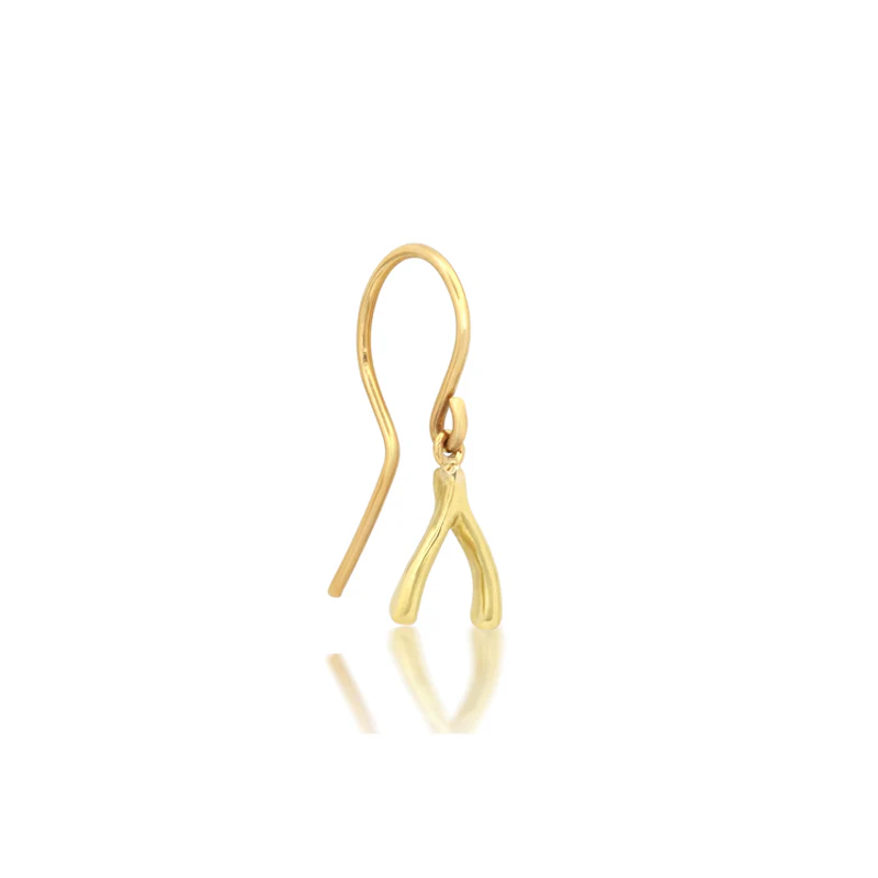 Mini Wishbone Drop Earrings - Image 2