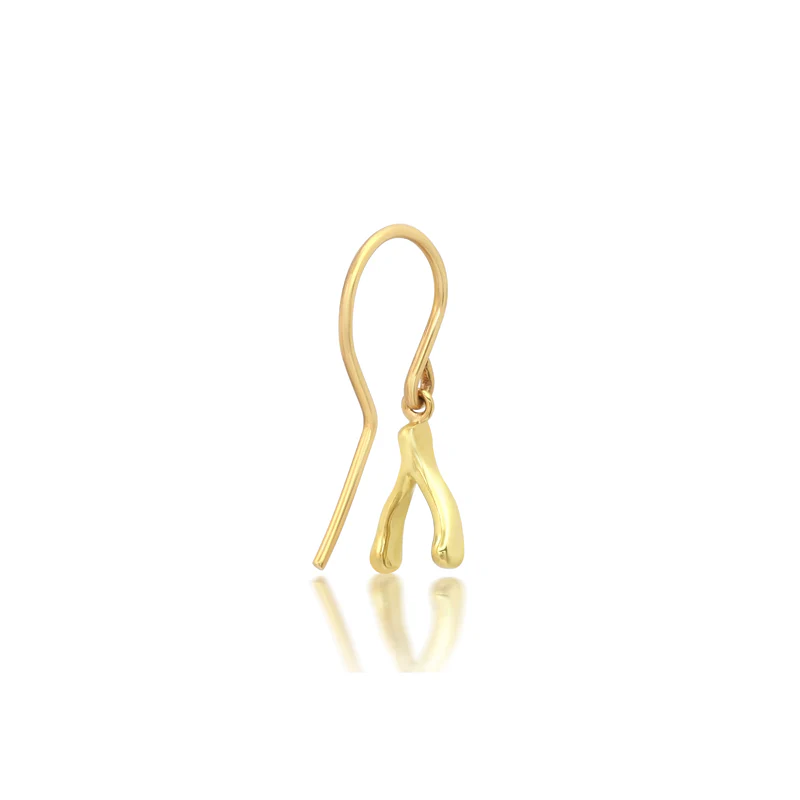 Mini Wishbone Drop Earrings - Image 3