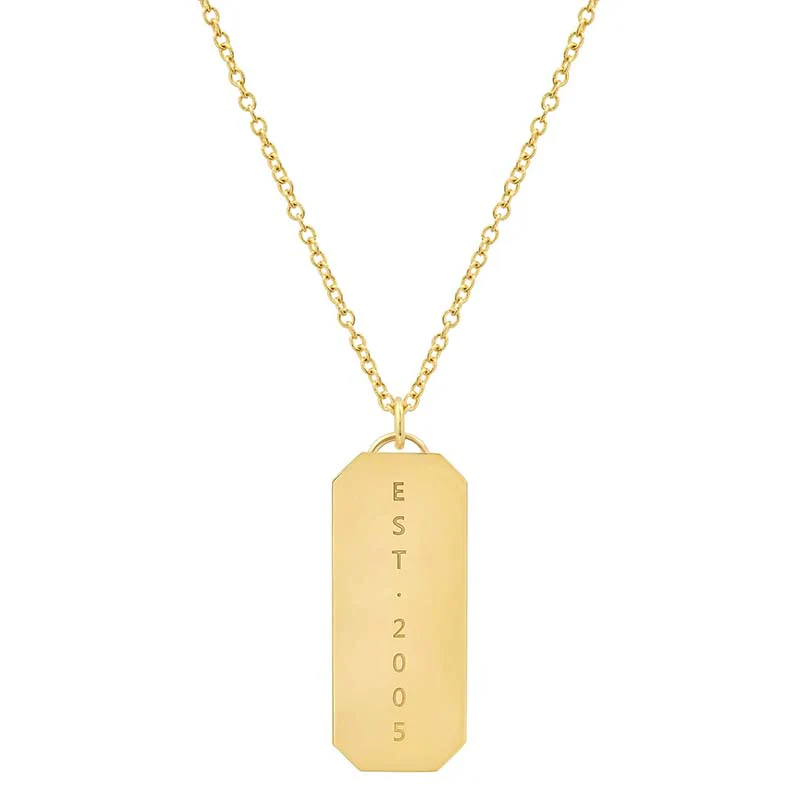 Nameplate Tag Pendant Necklace